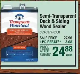 Menards Thompson's WaterSeal Chestnut Brown Semi-Transparent Deck & Siding Wood Sealer - 1 gal offer