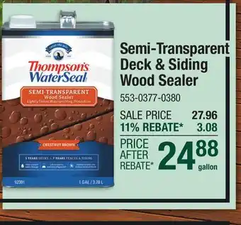 Menards Thompson's WaterSeal Chestnut Brown Semi-Transparent Deck & Siding Wood Sealer - 1 gal offer