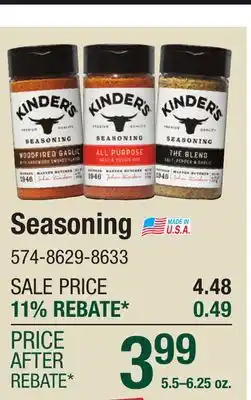 Menards Kinder's The Blend Seasoning - 6.25 oz offer