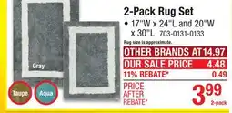 Menards Premiere Luxury Home Collection 20x30 / 17x24 Gray 2-piece Accent Rug Set offer