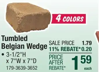 Menards 3-1/2 x 7 Autumn Blend Tumbled Belgian Wedge Wall Block offer