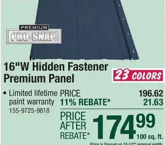 Menards 16 Premium Pro-Snap Brite White Steel Panel offer