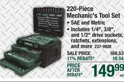 Menards Masterforce Control Drive SAE/Metric Mechanic's Tool Set - 220 Piece offer