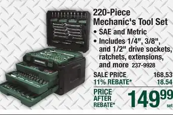Menards Masterforce Control Drive SAE/Metric Mechanic's Tool Set - 220 Piece offer