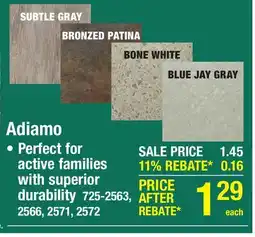 Menards Armstrong Flooring Adiamo Subtle Gray 12 x 12 Self-Adhesive Vinyl Tile offer