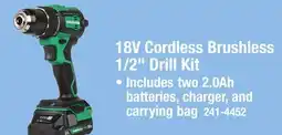 Menards Metabo HPT 18-Volt Cordless Brushless 1/2 Drill Kit offer