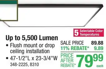 Menards Patriot Lighting 5500 Lumens 2 x 4 LED White Flat Panel Light offer