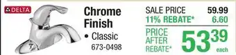 Menards Delta Classic One-Handle 4 Centerset Chrome Bathroom Sink Faucet offer