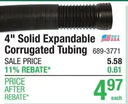Menards FLEX-Drain 4 x 8' Solid Drain Pipe offer