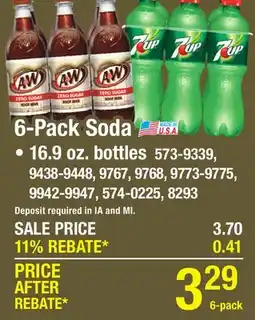 Menards Canada Dry Ginger Ale Soda 16.9 oz Bottles - 6 Pack offer