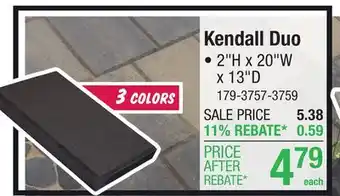 Menards 13 x 20 Charcoal Kendall Duo Paver & Freestanding Wall Block offer