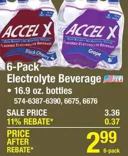 Menards Accel X Black Cherry Flavored Electrolyte Beverage - 6 Pack offer