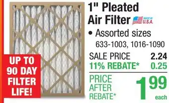 Menards True Blue Basic 12 x 20 x 1 MERV 7 Pleated Air Filter offer