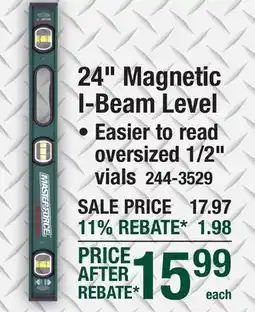 Menards Masterforce 24 Magnetic I-Beam Level offer