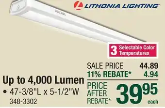 Menards Lithonia Lighting 4000 Lumens 4' LED Wraparound Light offer