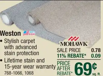 Menards Mohawk Weston Bridle Frieze Carpet 12 ft. Wide offer