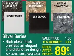 Menards Designer's Image Silver Series Charcoal 12 x 12 Self-Adhesive Vinyl Tile offer