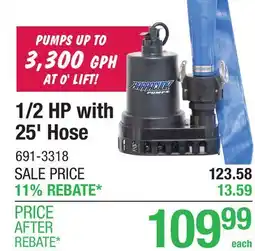 Menards Barracuda 1/2 HP Submersible Utility Pump Kit offer