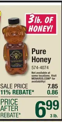 Menards Pure Sweet Honey Bear - 3 lbs offer