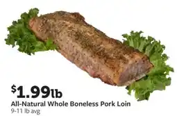 Fareway All-natural whole boneless pork loin offer
