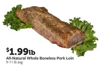 Fareway All-natural whole boneless pork loin offer