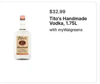 Walgreens Tito's Handmade Vodka, 1.75L offer