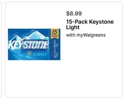 Walgreens 15 - Pack Keystone Light offer
