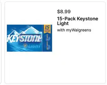 Walgreens 15 - Pack Keystone Light offer