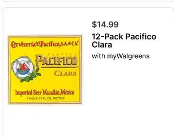 Walgreens 12-Pack Pacifico Clara offer
