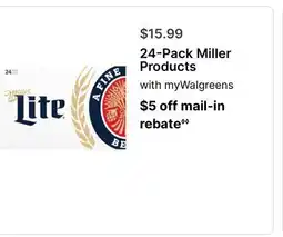 Walgreens 24-Pack Miller Products offer