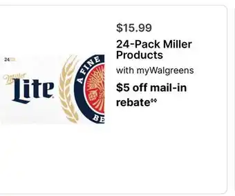 Walgreens 24-Pack Miller Products offer