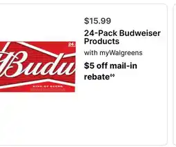 Walgreens 24-Pack Budweiser Products offer