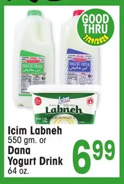 Jewel-Osco Icim Labneh 550 gm. or Dana Yogurt Drink 64 oz offer