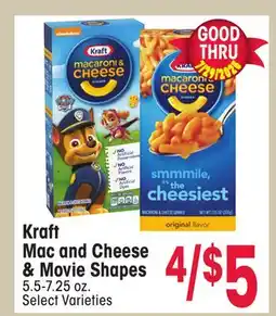 Jewel-Osco Kraft Mac and Cheese & Movie Shapes offer