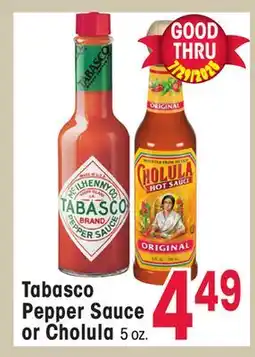 Jewel-Osco Tabasco Pepper Sauce or Cholula offer
