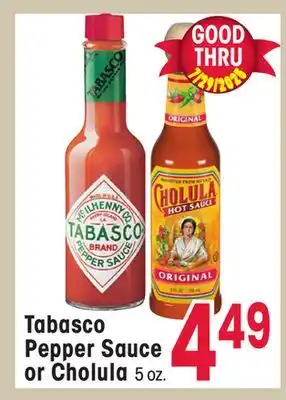 Jewel-Osco Tabasco Pepper Sauce or Cholula offer