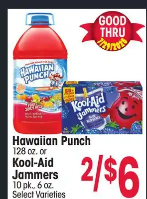 Jewel-Osco Hawaiian Punch 128 oz. or Kool-Aid Jammers 10 pk., 6 oz offer