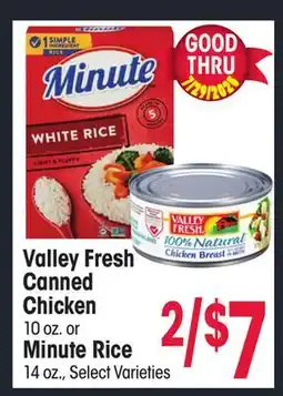 Jewel-Osco Valley Fresh Canned Chicken 10 oz. or Minute Rice 14 oz offer
