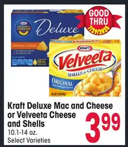 Jewel-Osco Kraft Deluxe Mac and Cheese or Velveeta Cheese and Shells offer