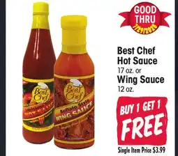 Jewel-Osco Best Chef Hot Sauce 17 oz. or Wing Sauce 12 oz offer