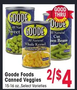 Jewel-Osco Goode Foods Canned Veggies offer