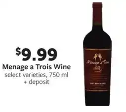 Fareway Menage a trois wine offer