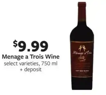 Fareway Menage a trois wine offer