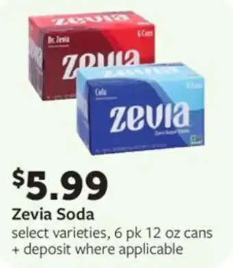 Fareway Zevia soda offer