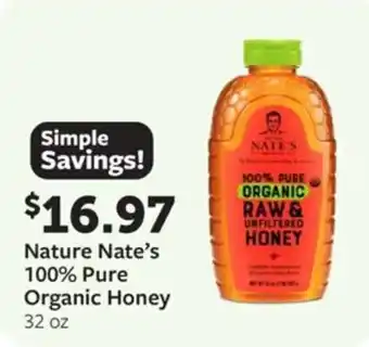 Fareway Nature nate's 100% pure organic honey offer