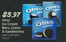 Fareway Oreo ice cream bars, cones & sandwiches offer