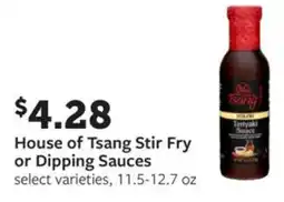Fareway House of tsang stir fry or dipping sauces offer