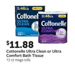Fareway Cottonelle ultra clean or ultra comfort bath tissue offer