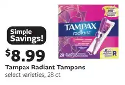 Fareway Tampax radiant tampons offer