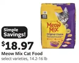 Fareway Meow mix cat food offer